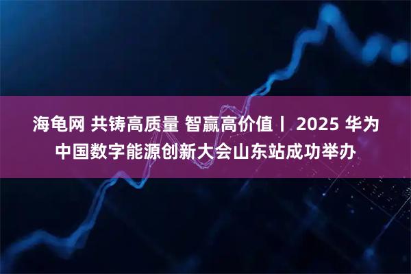 海龟网 共铸高质量 智赢高价值丨 2025 华为中国数字能源创新大会山东站成功举办